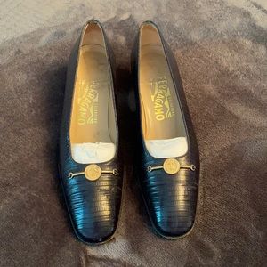 Black leather Ferragamo shoes